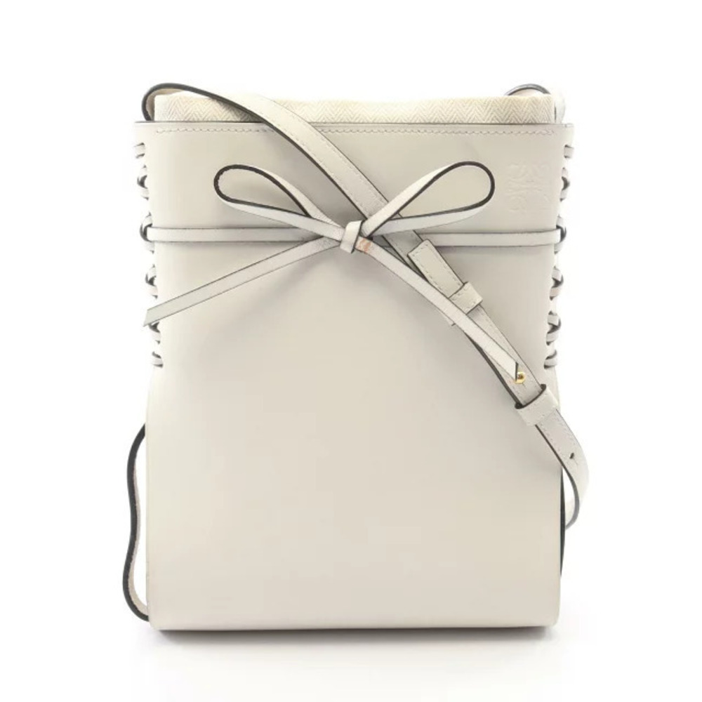 Loewe IKEBANA Shoulder Bag Leather White